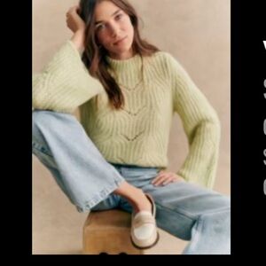 Sezane Youri Jumper Pastel Green - Size S